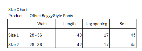 Offset Baggy Style Pants